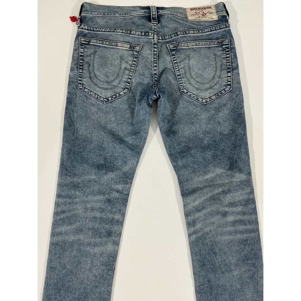 True Religion Rocco Slim Men's Jeans Blue Medium Wash Distressed Size 34 - Picture 8 of 13